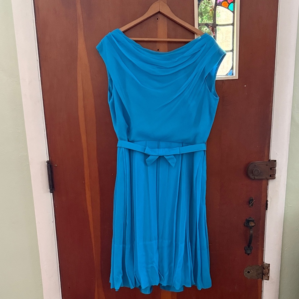 Vintage Elinor Gay Original TEAL blue dress